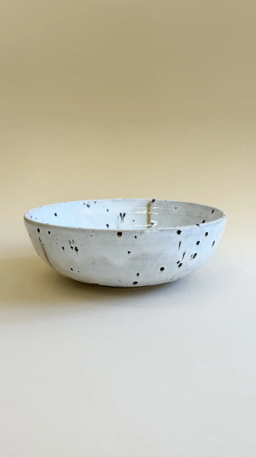 Speckled white bowl made by Charlotte