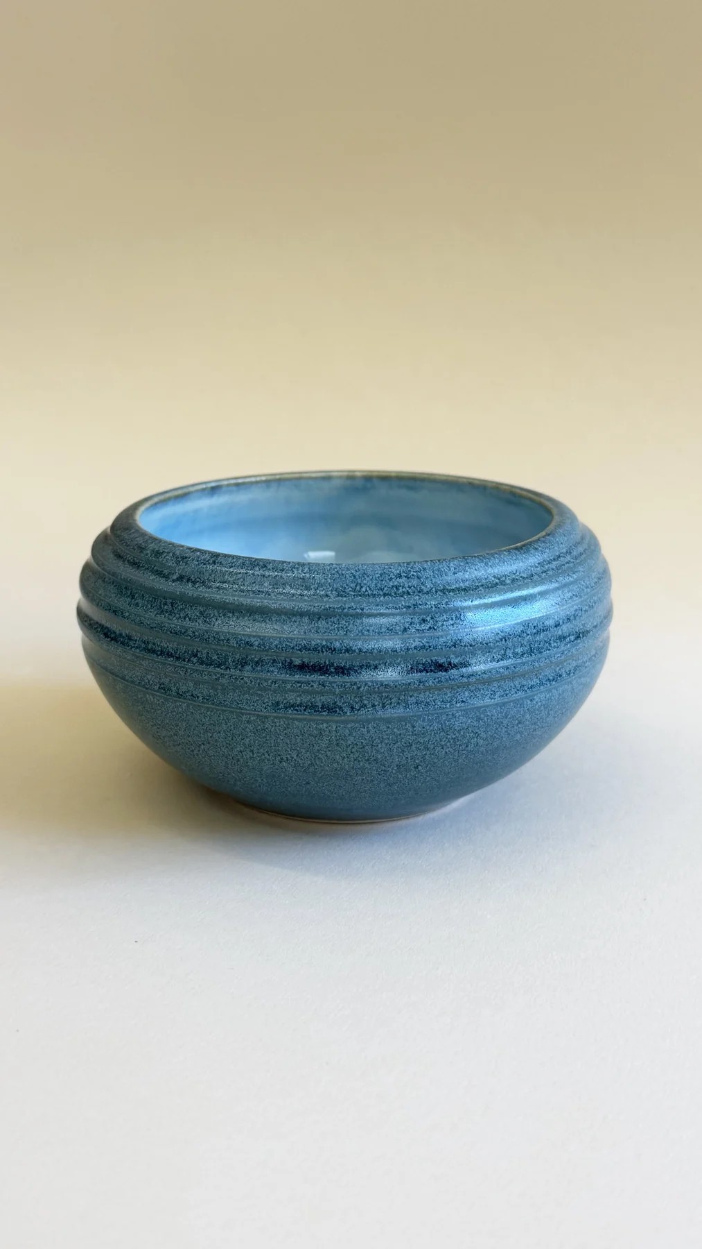 Blue glazed bowl made by Olga